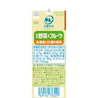 幼児野菜アンドフルーツ 100mlかける4 展開図